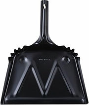 Genuine Joe Heavy-Duty Black Metal Dustpan, 12"