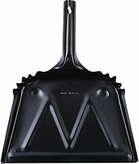 Genuine Joe Heavy-Duty Black Metal Dustpan, 12"