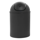 6 qt Black Plastic Countertop Trash Can with Swing Top - 7 1/2"Dia x 12"H by HUBERT – 7.5 inches (Dia.) x 12 inches (H), 6.0 quarts, Plastic, Black