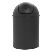 6 qt Black Plastic Countertop Trash Can with Swing Top - 7 1/2"Dia x 12"H by HUBERT – 7.5 inches (Dia.) x 12 inches (H), 6.0 quarts, Plastic, Black