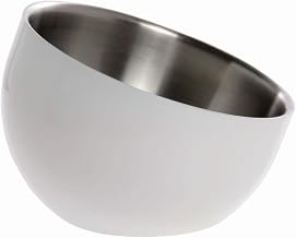HUBERT Serving Bowl White Stainless Steel with Double Walls Angled - 7" Dia