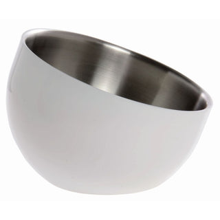 Serving Bowl White Stainless Steel with Double Walls Angled - 7" Dia by HUBERT – Stainless Steel, White, Model TBD-1-WHITE