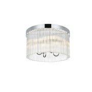 Harlow Four Light Flush Mount Chrome by Lighting Design – Iron, Chrome