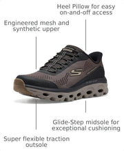 Men's Glide-Step Sole Hands Free Slip-in by Skechers – Mesh, Brown/Black, Model 237812W