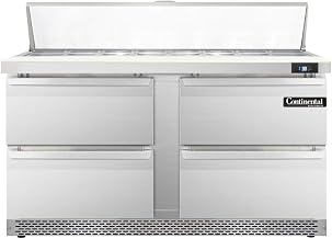 SW60-16-FB-D Sandwich Unit, 60" W, With 16 Pan Top Openings, Front Breathing & Four Drawers