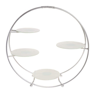 Oval 4-Tier Buffet Stand by American Metalcraft – Glass, Silver, Model SRS4