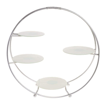 Oval 4-Tier Buffet Stand by American Metalcraft – Glass, Silver, Model SRS4