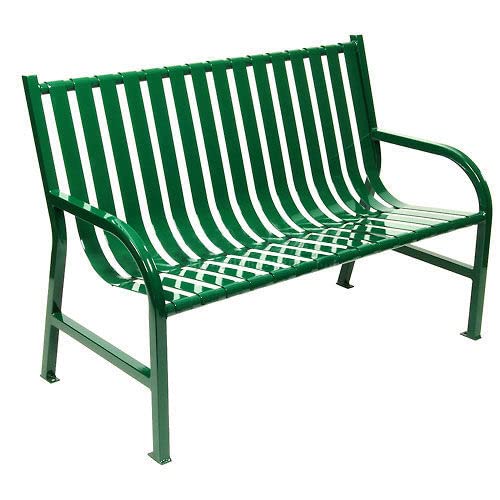 Slatted Metal Bench by Witt Industries – 4, Metal, Green