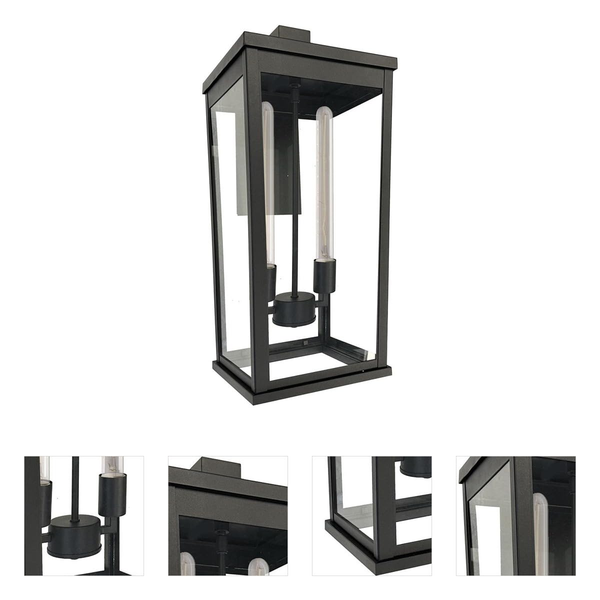 Elmgrove Two Light Outdoor Wall Mount Black by Artcraft Lighting – 23-1/2" x 10" x 11-1/4", Glass, Black, Model AC8882BK