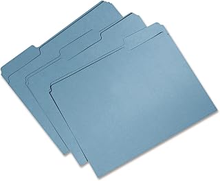 AbilityOne Recycled File Folders - Process Chlorine Free, Single Ply Tabs, Blue 7530-01-566-4131: Box, 100 Item(s)