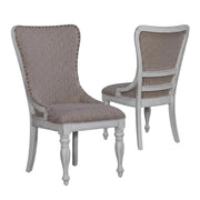 Upholstered Wingback Side Chair Set of by Starlight Canyon Home – Rubberwood Solids with White Oak and Birch Veneers, White, Pack of 2