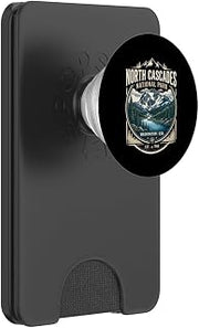North Cascades National Park Washington USA Vintage Badge PopSockets PopWallet for MagSafe
