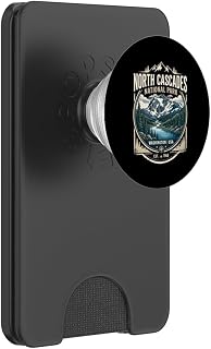 North Cascades National Park Washington USA Vintage Badge PopSockets PopWallet for MagSafe