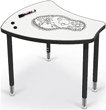 Hierarchy Shapes Desk with Porcelain Steel Dry Erase Marker Top Black Lges