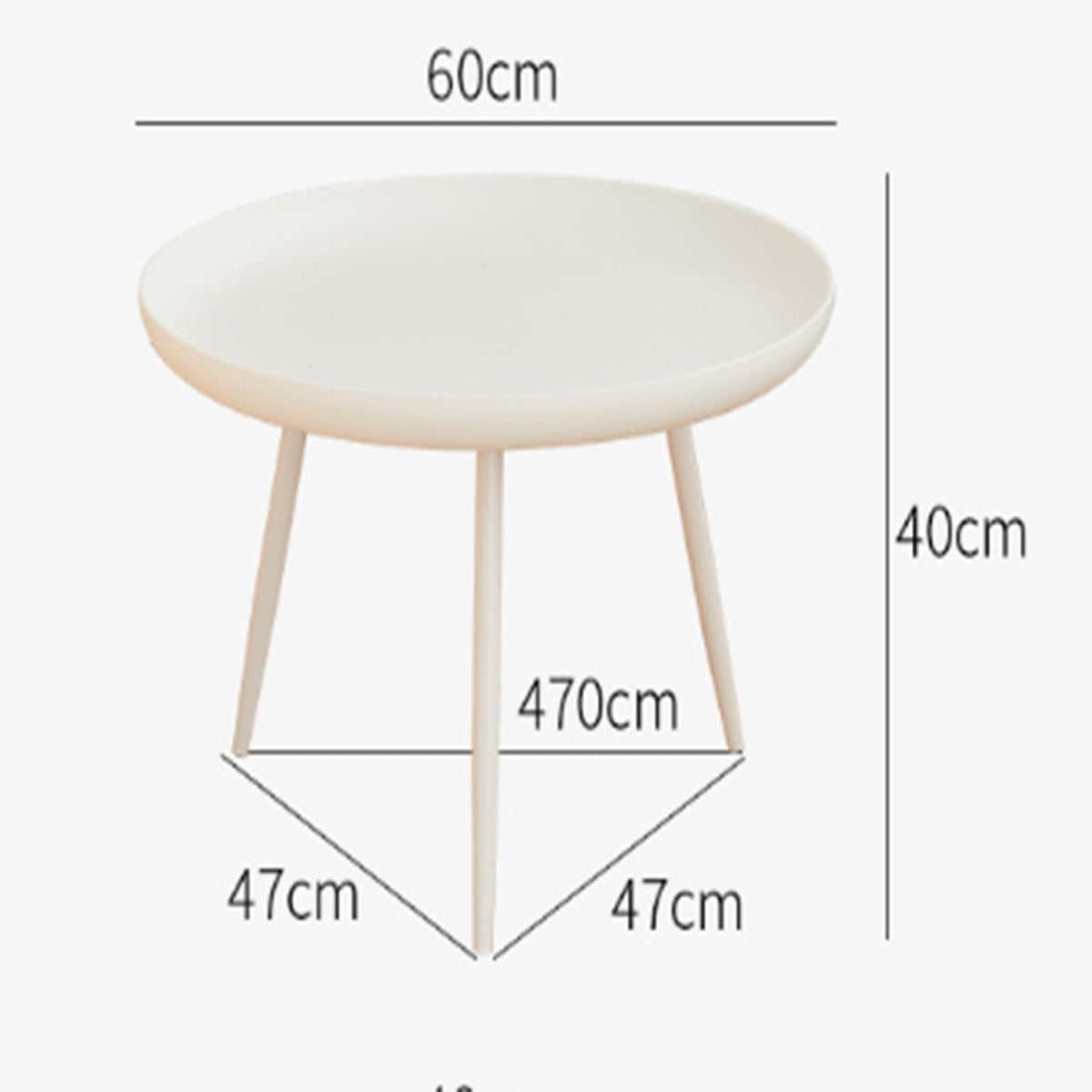 Circular Upright Sofa Side Table Minimalist Living Room Mesa Auxiliar Table Movable Short Nightstands by HYueaph – 60cm×60cm×40cm, Plastic, Black, Model luu038