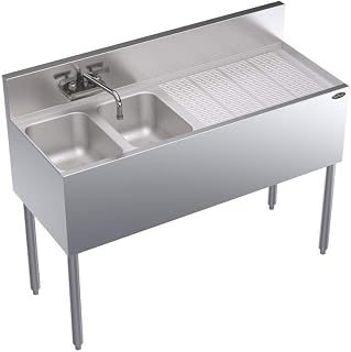 Metal KR18-42L 48" Two-Compartment Bar Sink - Krowne Royal 1800 Series