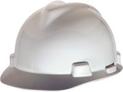 MSA V-Gard Hard Hats Front Brim Staz-On Pin-Lock Suspension White 463942-1 Each