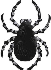 Unique Party Black Spider Glitter Paper Hanging Decorations - 14" (1 Count) - Ideal Indoor Spooky Festive Décor for Halloween and Themed Parties