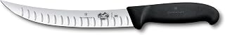 Victorinox Fibrox 6" Boning Knife, Straight Edge Wide Blade, Stiff, Granton Blade - Dishwasher Safe, Non-Slip Handle, Black