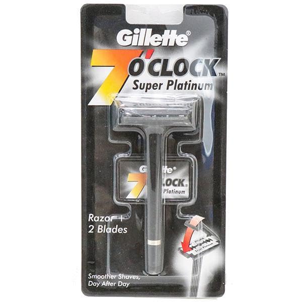 7 o' Clock Super Platinum Razor by Gillette – 1 Count (Pack of 1), Black, Model gillette_super_platinum_razor_it_fba