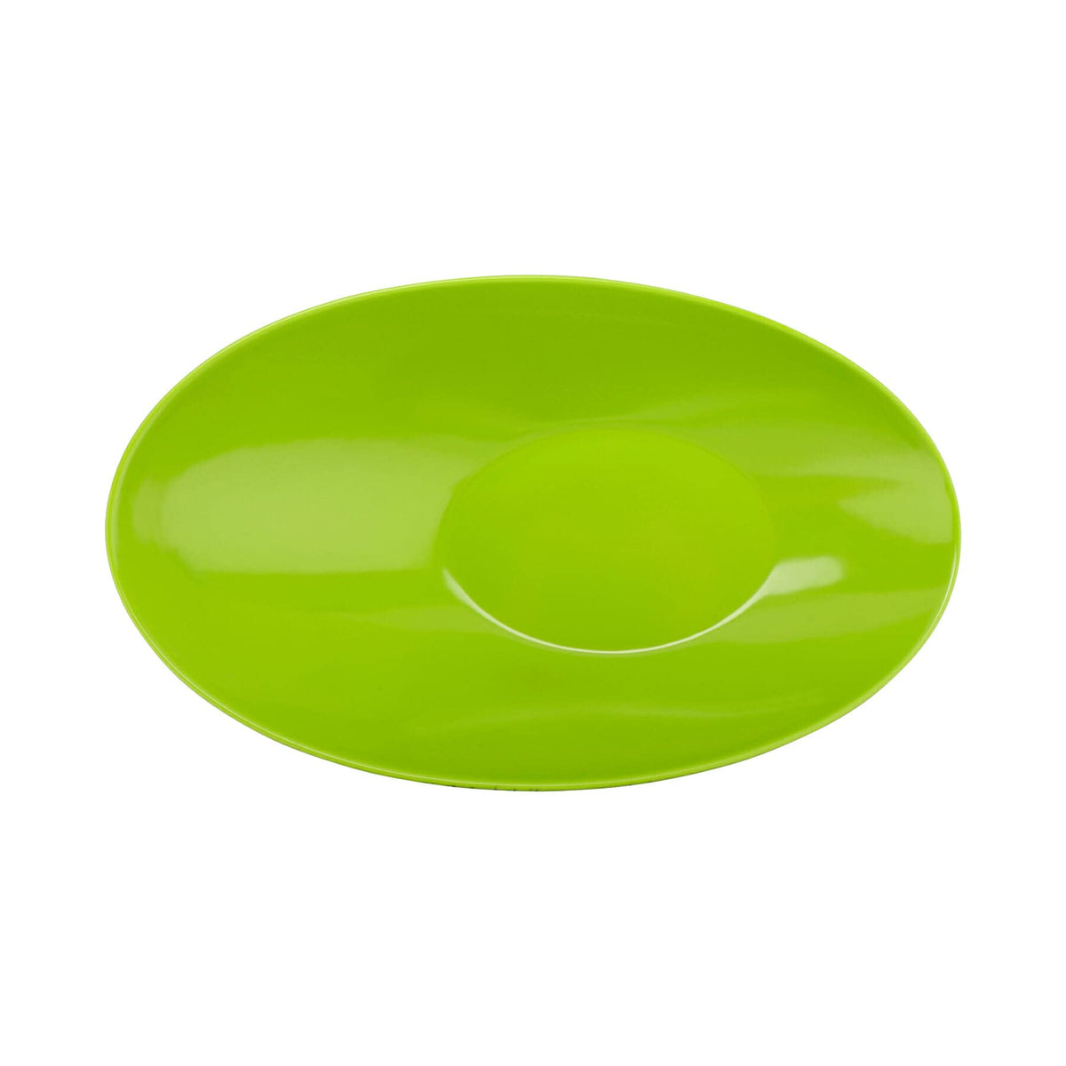 G.E.T. Angled Oval Cascading Serving Bowl for Salads by GET – 1 Quart, Plastic, Green, Model B-797-G/BK