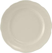 Tuxton China TSC-009 Plate, 9-5/8" Diameter, Round, Scalloped Edge, Microwave and Dishwasher Safe, Oven Proof, Fully Vitrified, Ceramic, Shell, American White/Eggshell, Pack of 24