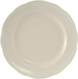 Tuxton China TSC-009 Plate, 9-5/8" Diameter, Round, Scalloped Edge, Microwave and Dishwasher Safe, Oven Proof, Fully Vitrified, Ceramic, Shell, American White/Eggshell, Pack of 24