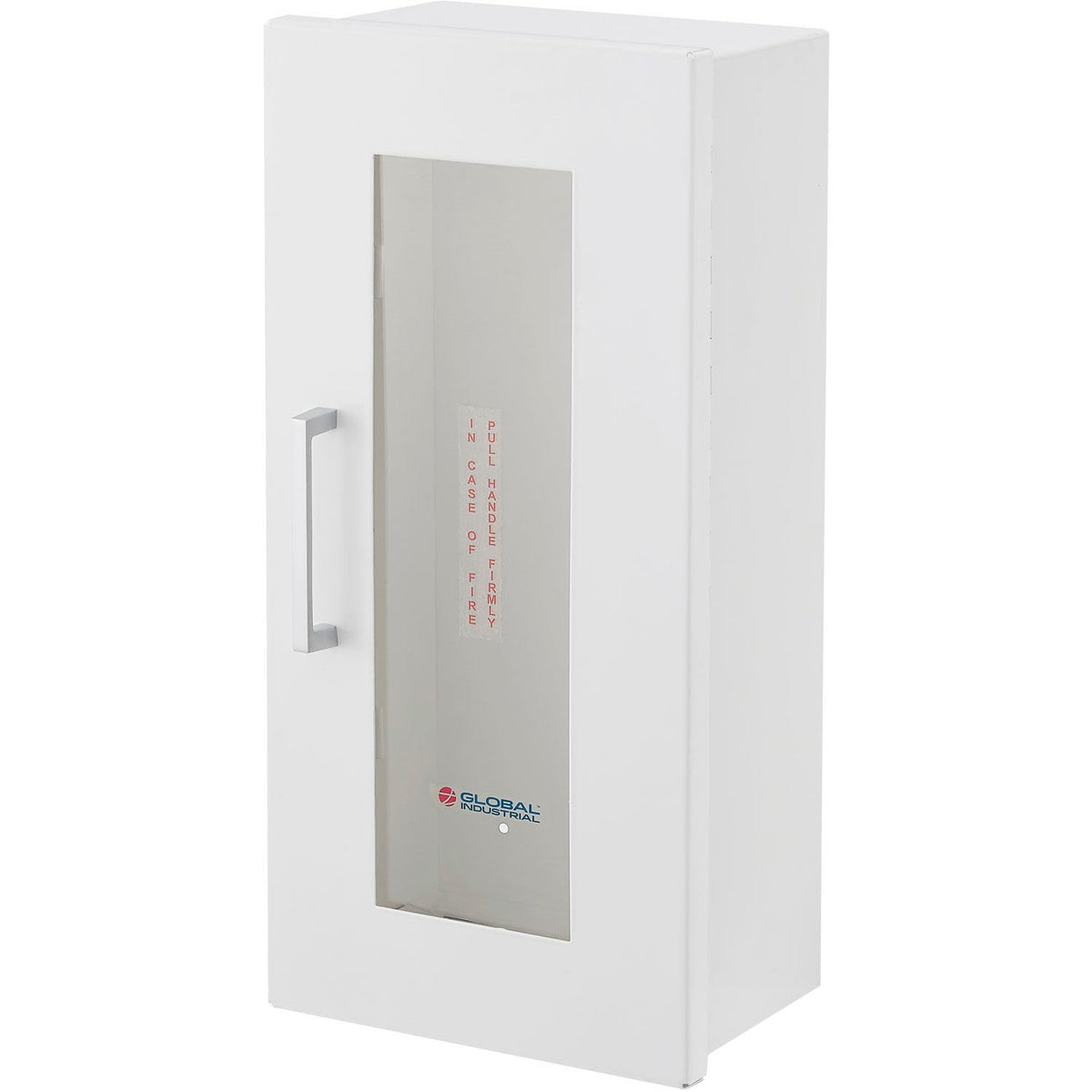 Steel Fire Extinguisher Cabinet with Breakable Glass by Global Industrial – Steel, White, Model 670597