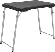 30 Inch Personal Rectangle Folding Table, Portable Foldable Utility Table, Indoor Outdoor Use, Compact Dining Work Party Event Table, Durable Easy Storage Design, Black,mesa plegable portátil