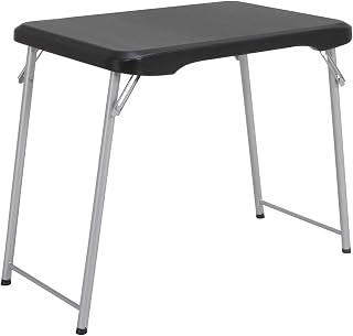 30 Inch Personal Rectangle Folding Table, Portable Foldable Utility Table, Indoor Outdoor Use, Compact Dining Work Party Event Table, Durable Easy Storage Design, Black,mesa plegable portátil