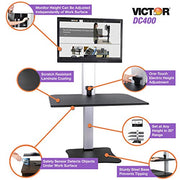 Victor Single Monitor / Black W/Aluminum / Modern Monitor Stands