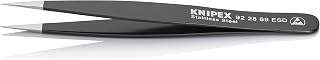 KNIPEX Tweezers,ESD,Straight,5-1/4 In,SS,Black (922869ESD)