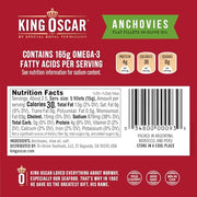 King Oscar Olive Oil / 2 Ounce (Pack of 18) / 18 Anchovies