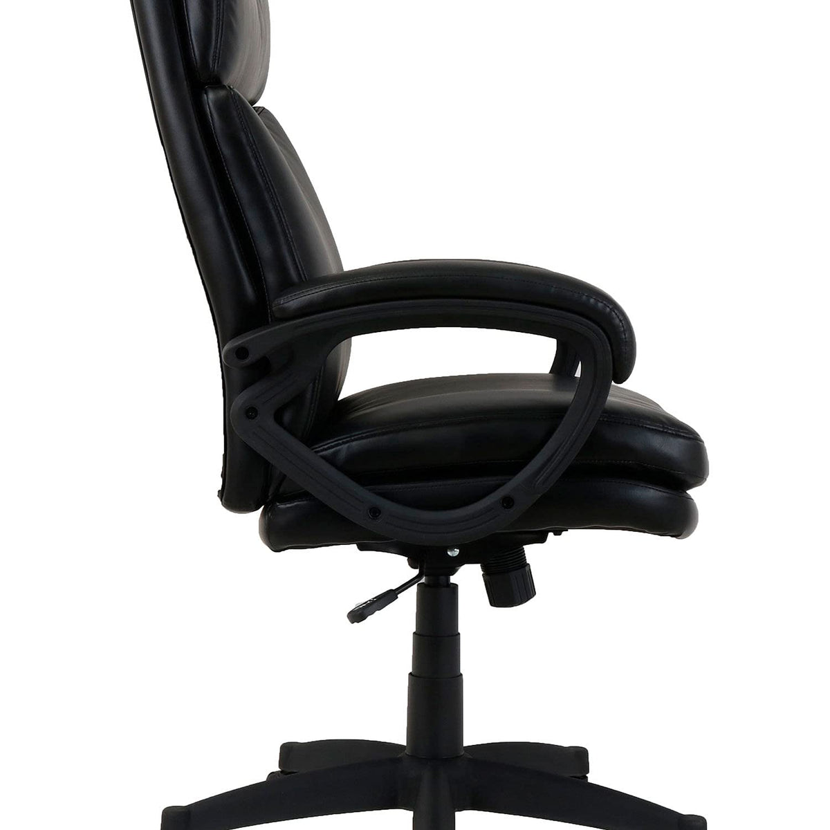 Executive Chair with High Back & Fixed Arms by Global Industrial – Leather, Black, Model 81158H-ANT