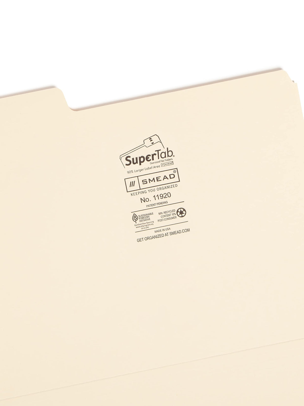 SuperTab File Folder by SMEAD – Letter, Paper, Manila, Model 11920