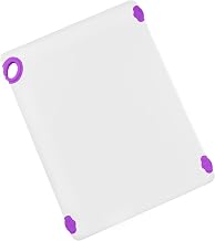 Winco 18" x 24" Purple Non-Slip Cutting Board with Hook | Dishwasher safe, Non-slip feet, Built-in hook, Reduces knife dulling, Great for Charcuterie, Appetizers and Buffet Displays