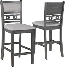 Starlight Canyon Home Solid Wood Counter Stools Set of 2, Bar Stools with Backs for Kitchen Island or Counter Height Bar Stools, Gray