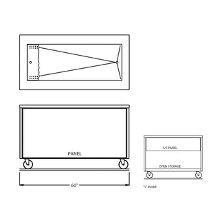 60" Open Base Iced Cold Food Table by Randell – Stainless Steel, Model RAN IC-4S