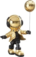 Astronaut Figurine Spaceman Sculpture Outer Space Statue Crafts and Art Ornament for Living Room Bookshelf Bar Decor - Golden