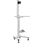 Mobile Height Adjustable Desktop Computer Workstation - 1 Each by Global Industrial – Steel/Aluminum, Silver, Model 670063
