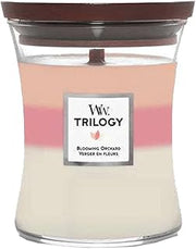 WoodWick Scented Candle Medium Trilogy Flowering Orchard - 11 cm/Diameter 10 cm