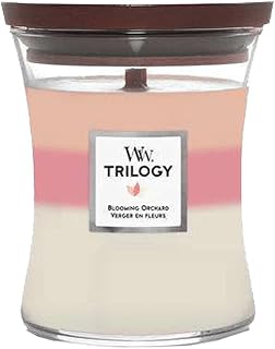 WoodWick Scented Candle Medium Trilogy Flowering Orchard - 11 cm/Diameter 10 cm
