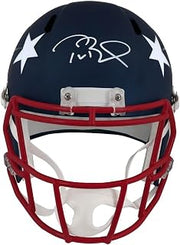 Tom Brady Signed New England Patriots AMP Riddell Full Size Speed Replica Helmet - (Fanatics) - Autographed NFL Helmets