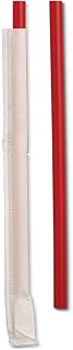 D AND W FINE PACK D and W Straw 7.75 in Giant Pp Red Wrapped, 7200 CT
