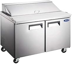 Adcraft GRSL-2D/60 Grista Double-Door Refrigerated Salad/Sandwich Prep Table, Stainless Steel, 115v