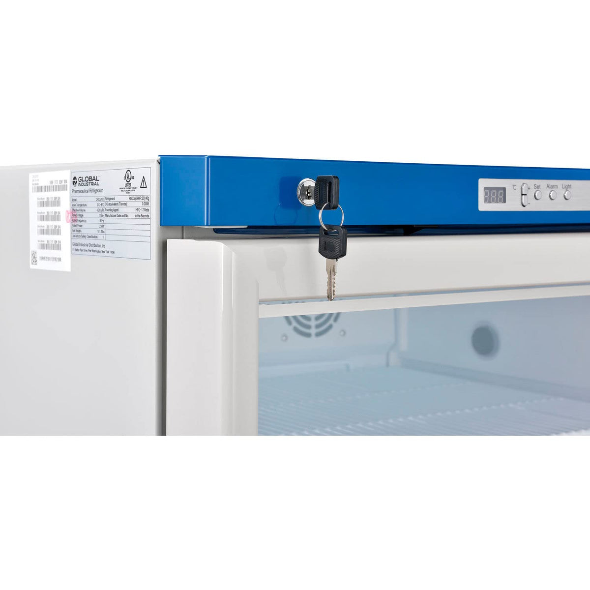 Undercounter Laboratory Refrigerator by Global Industrial – 25"L x 23.5"W x 37.88"H, 4.2 cubic_feet, White, Model HYC-118A