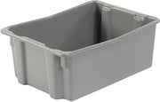 LEWISBins+ Polyethylene Container 26" L x 18-3/4"W x 10" H, Gray, Lot of 5