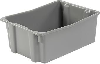 LEWISBins+ Polyethylene Container 26" L x 18-3/4"W x 10" H, Gray, Lot of 5