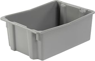 LEWISBins+ Polyethylene Container 26" L x 18-3/4"W x 10" H, Gray, Lot of 5
