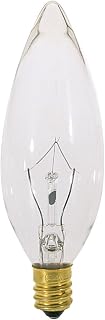 Satco S3390 120V E14 Euro Base 25-Watt B9.5 Light Bulb, Clear